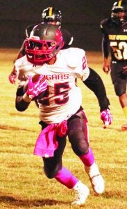 Lavonte Towns carries the ball for North Panola against Holly Springs Friday night. The Panolian photo by Ike House